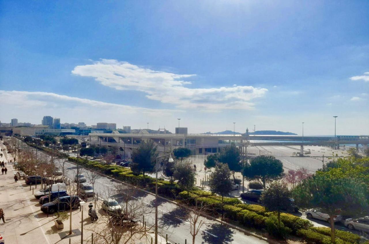 Spacieux Et Lumineux Appartement Vue Mer Joliette Marseille Eksteriør bilde